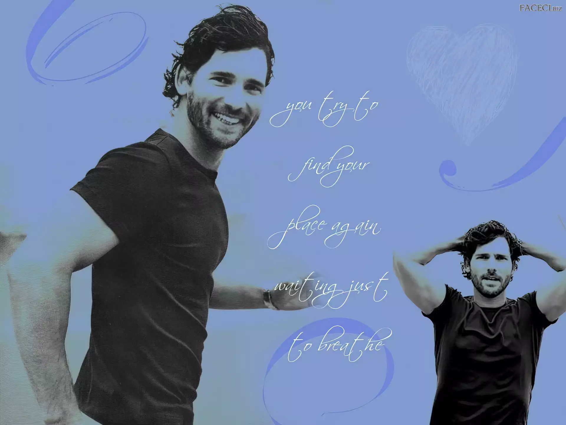 ciemne włosy, Eric Bana, czarny t-shirt